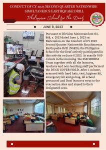 Second Quarter National Simultaneous Earthquake Drill