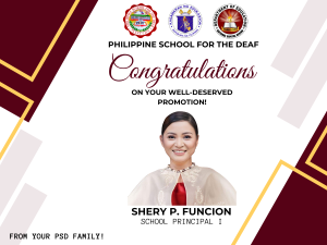 Congratulations! Mrs. Shery P. Funcion, School Principal I