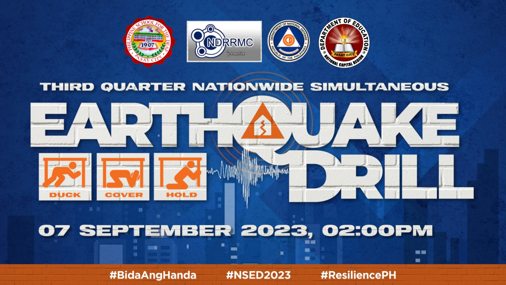 The National Simultaneous Earthquake Drill or NSED is being observed nationwide this month. In relation to this, everyone is expected to participate in the said activity in school, in your homes or offices to ensure preparedness and safety in times of disaster. Let's duck, cover and hold together on September 7, 2023 at 2:00 p.m.!
Remember, always prepared and informed is safe!
#earthquakedrill2023
#LigtasLindol 
#LindolSafetyTips 
#DuckCoverHold 
#HandaAngMayAlam 
#NSED2023