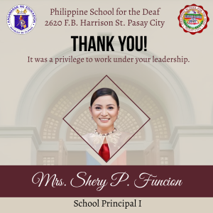 Thank you so much Mrs. Shery P. Funcion, School Principal I