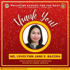 Thank You, Ma’am Lovelynn Jane S. Bacera!