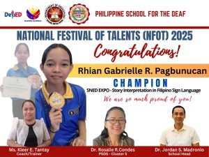 𝐂𝐡𝐚𝐦𝐩𝐢𝐨𝐧 𝐢𝐧 𝐭𝐡𝐞 𝐒𝐍𝐄𝐃 𝐄𝐗𝐏𝐎 – 𝐒𝐭𝐨𝐫𝐲 𝐈𝐧𝐭𝐞𝐫𝐩𝐫𝐞𝐭𝐚𝐭𝐢𝐨𝐧 𝐢𝐧 𝐅𝐢𝐥𝐢𝐩𝐢𝐧𝐨 𝐒𝐢𝐠𝐧 𝐋𝐚𝐧𝐠𝐮𝐚𝐠𝐞 𝐝𝐮𝐫𝐢𝐧𝐠 𝐭𝐡𝐞 𝐍𝐚𝐭𝐢𝐨𝐧𝐚𝐥 𝐅𝐞𝐬𝐭𝐢𝐯𝐚𝐥 𝐨𝐟 𝐓𝐚𝐥𝐞𝐧𝐭𝐬 (𝐍𝐅𝐎𝐓)