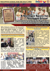 𝐈𝐧𝐚𝐮𝐠𝐮𝐫𝐚𝐭𝐢𝐨𝐧 𝐨𝐟 𝐭𝐡𝐞 𝐏𝐒𝐃 𝐏𝐡𝐲𝐬𝐢𝐜𝐚𝐥 𝐅𝐢𝐭𝐧𝐞𝐬𝐬 𝐓𝐫𝐚𝐢𝐧𝐢𝐧𝐠 𝐑𝐨𝐨𝐦